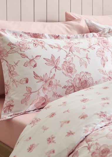 Catherine Lansfield Mirabelle Floral Reversible Duvet Cover Set Pink