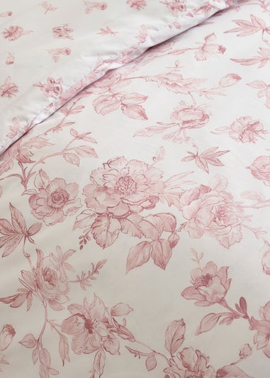 Catherine Lansfield Mirabelle Floral Reversible Duvet Cover Set Pink