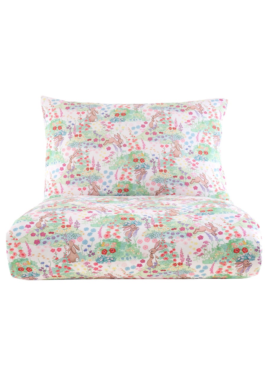 Belle & Boo Meadow Bunnies Reversible Cotton Duvet Cover Set Blue