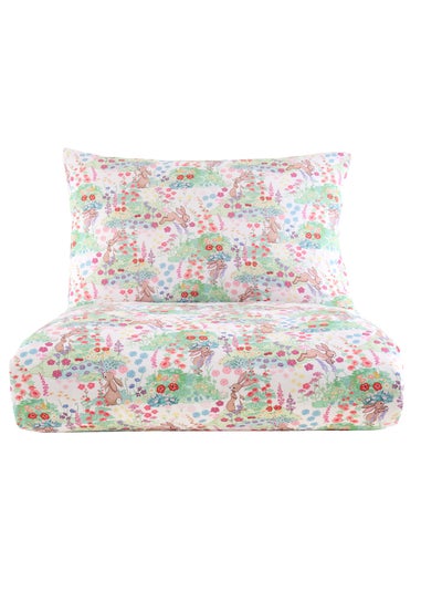 Belle & Boo Meadow Bunnies Reversible Cotton Duvet Cover Set Blue