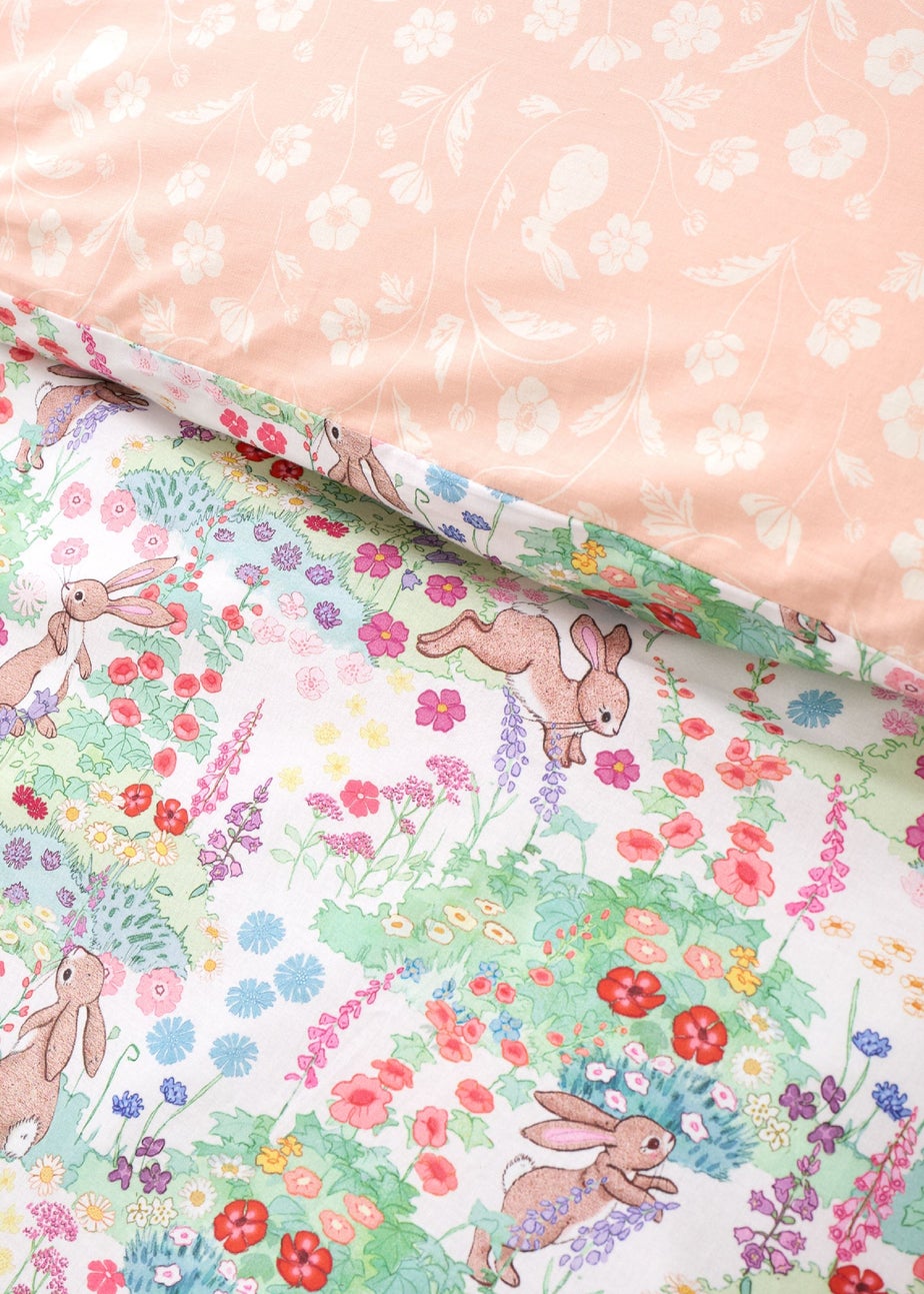 Belle & Boo Meadow Bunnies Reversible Cotton Duvet Cover Set Blue