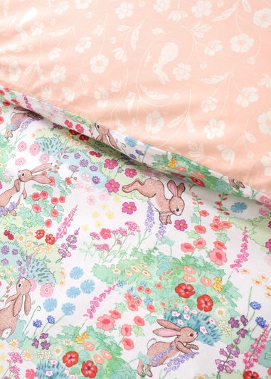 Belle & Boo Meadow Bunnies Reversible Cotton Duvet Cover Set Blue