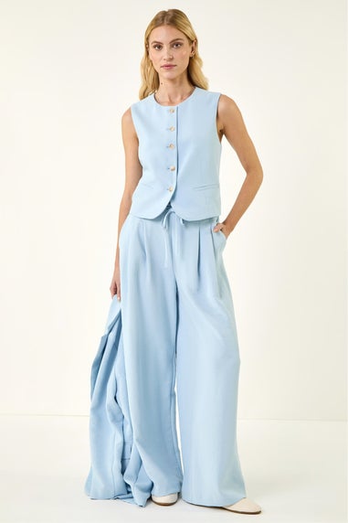 Roman Light Blue Buttoned Waistcoat