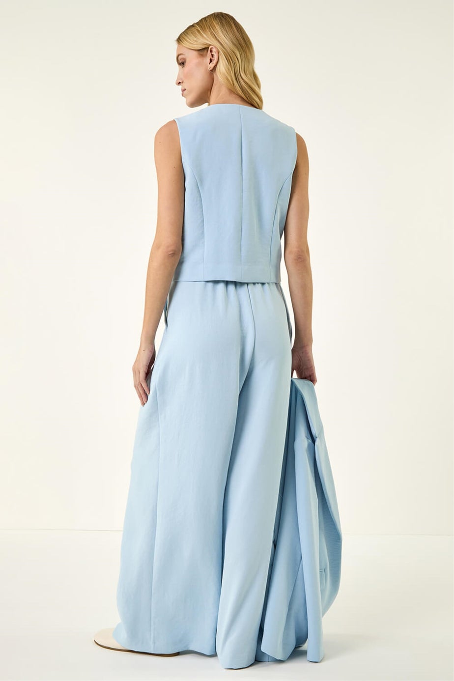 Roman Light Blue Buttoned Waistcoat