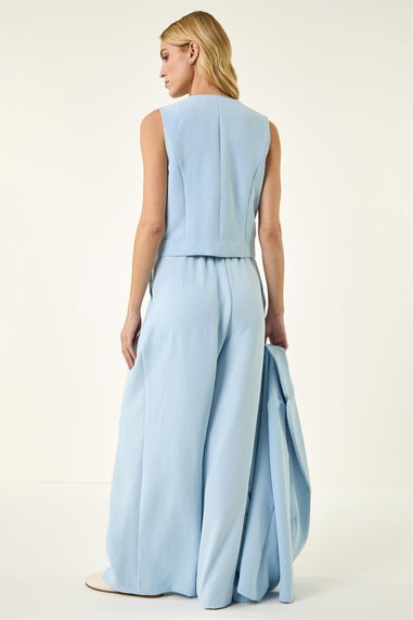 Roman Light Blue Buttoned Waistcoat