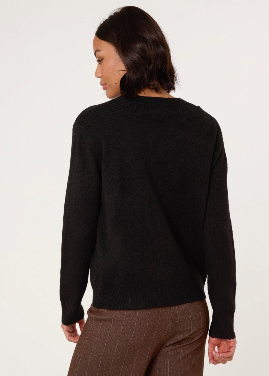 Blue Vanilla Black Gold Flower Buttons Cardigan