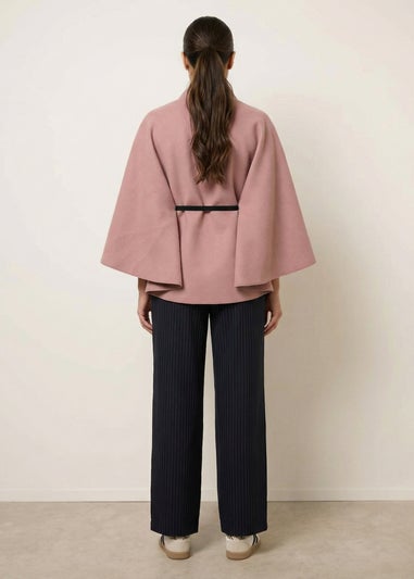 Blue Vanilla Pink Belted Cape Coat