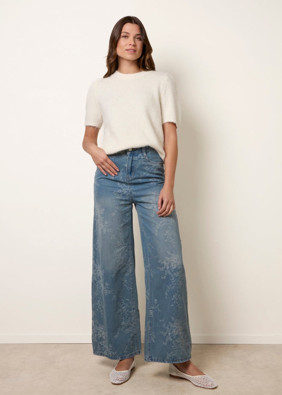 Blue Vanilla Blue Floral Print Jeans