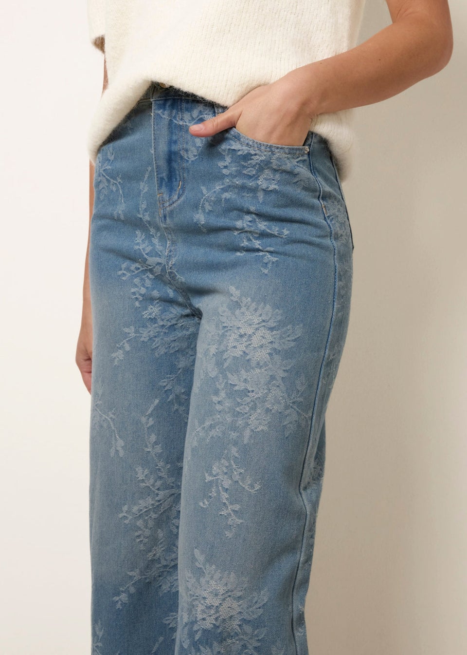 Blue Vanilla Blue Floral Print Jeans