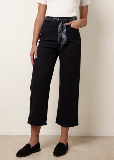 Blue Vanilla Navy Scarf Belt Trousers