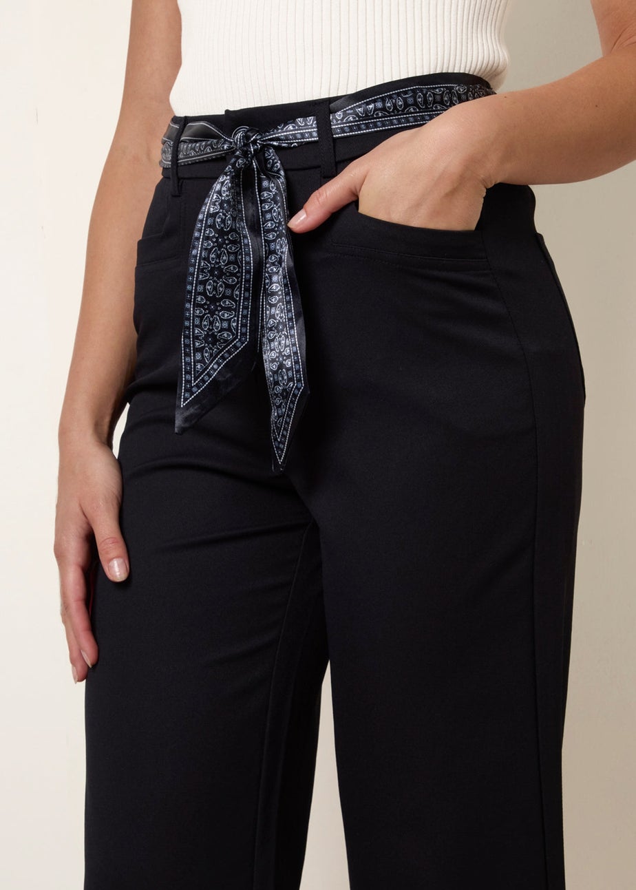 Blue Vanilla Navy Scarf Belt Trousers