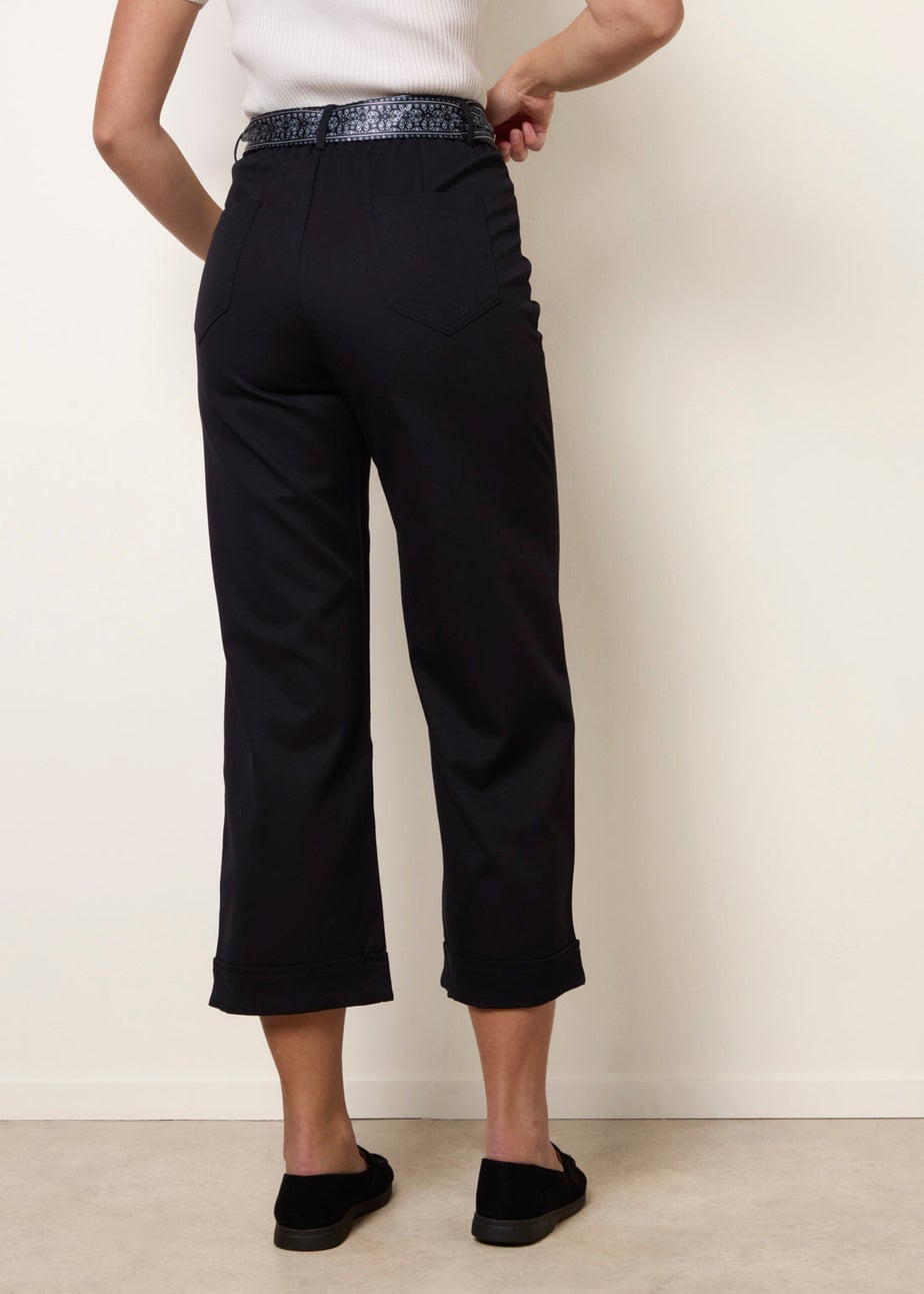 Blue Vanilla Navy Scarf Belt Trousers