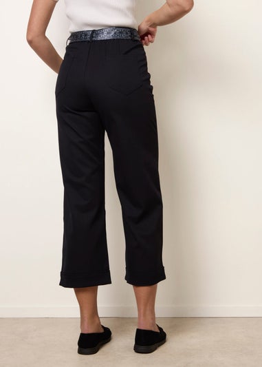 Blue Vanilla Navy Scarf Belt Trousers