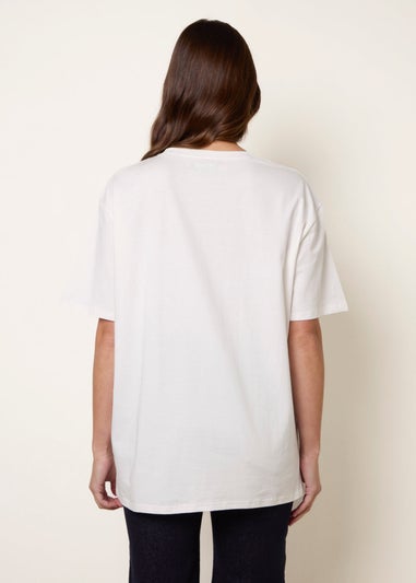 Blue Vanilla Ivory Graphic Print Crew-Neck T-shirt