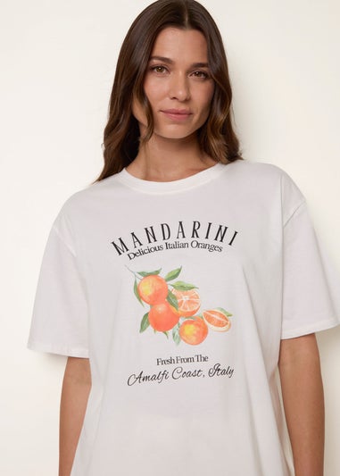 Blue Vanilla Ivory Graphic Print Crew-Neck T-shirt