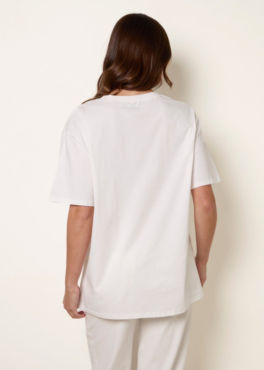 Blue Vanilla Ivory Graphic Print Crew-Neck T-shirt