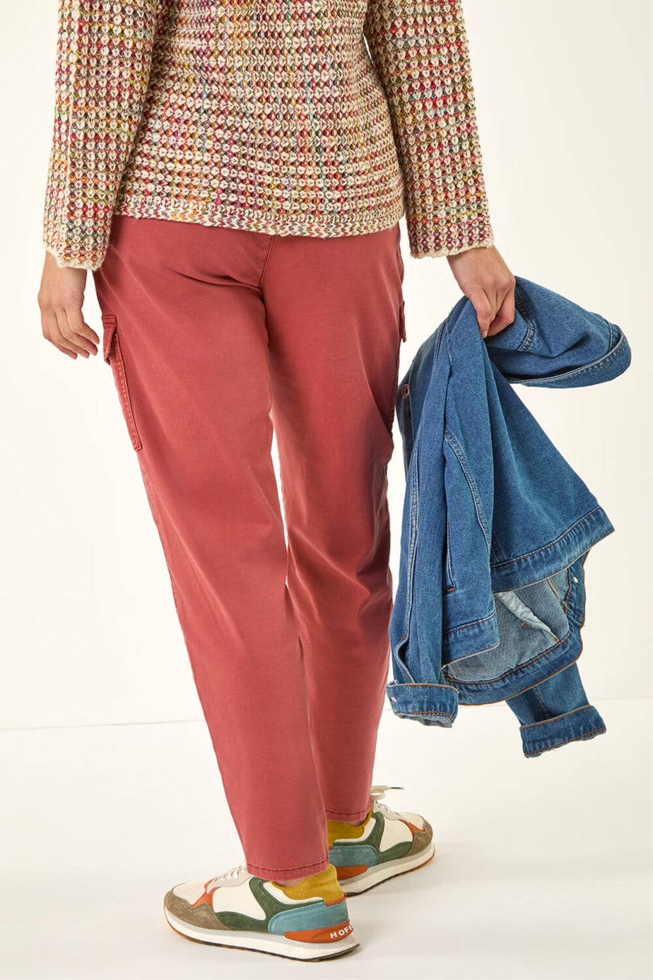 Roman Rust Cotton Cargo Stretch Trousers