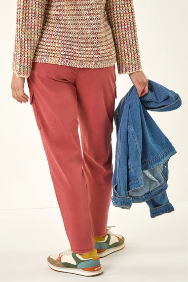 Roman Rust Cotton Cargo Stretch Trousers