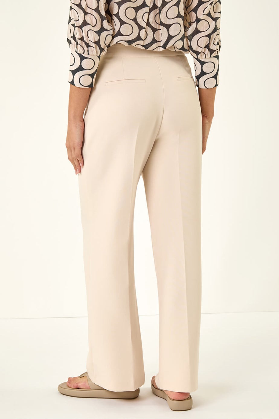Roman Cream Pocket Button Smart Trousers