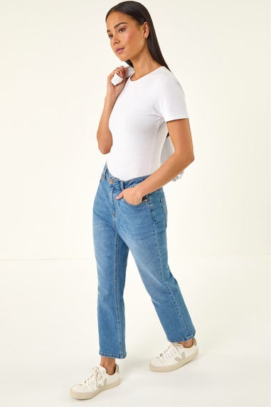 Roman Denim Petite Bootcut Cropped Jeans
