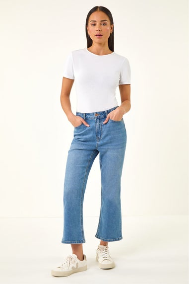 Roman Denim Petite Bootcut Cropped Jeans