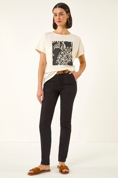 Roman Black Utility Stretch Jegging Trouser