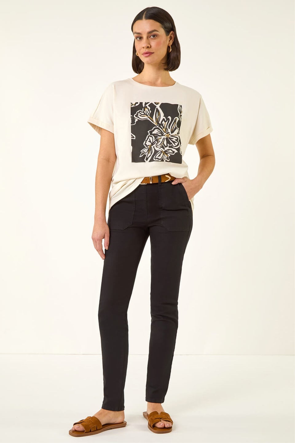 Roman Black Utility Stretch Jegging Trouser