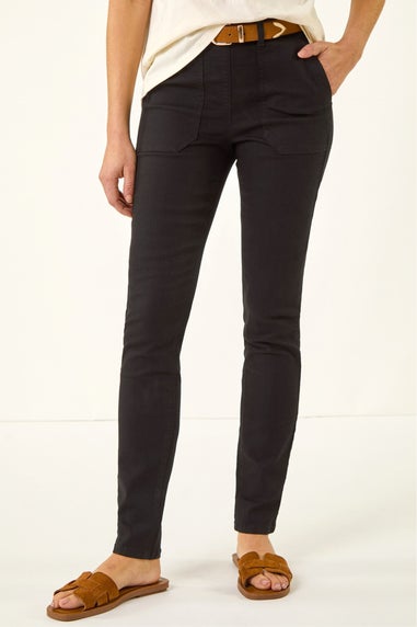 Roman Black Utility Stretch Jegging Trouser