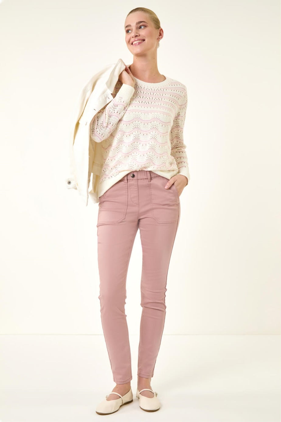 Roman Rose Utility Stretch Jegging Trouser