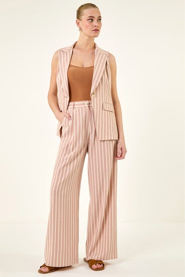 Roman Pink Stripe Full Length Trouser