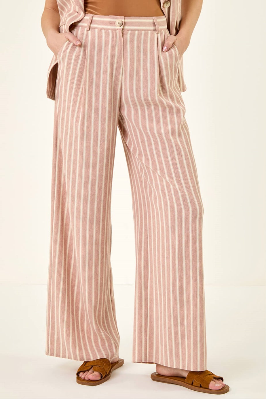 Roman Pink Stripe Full Length Trouser