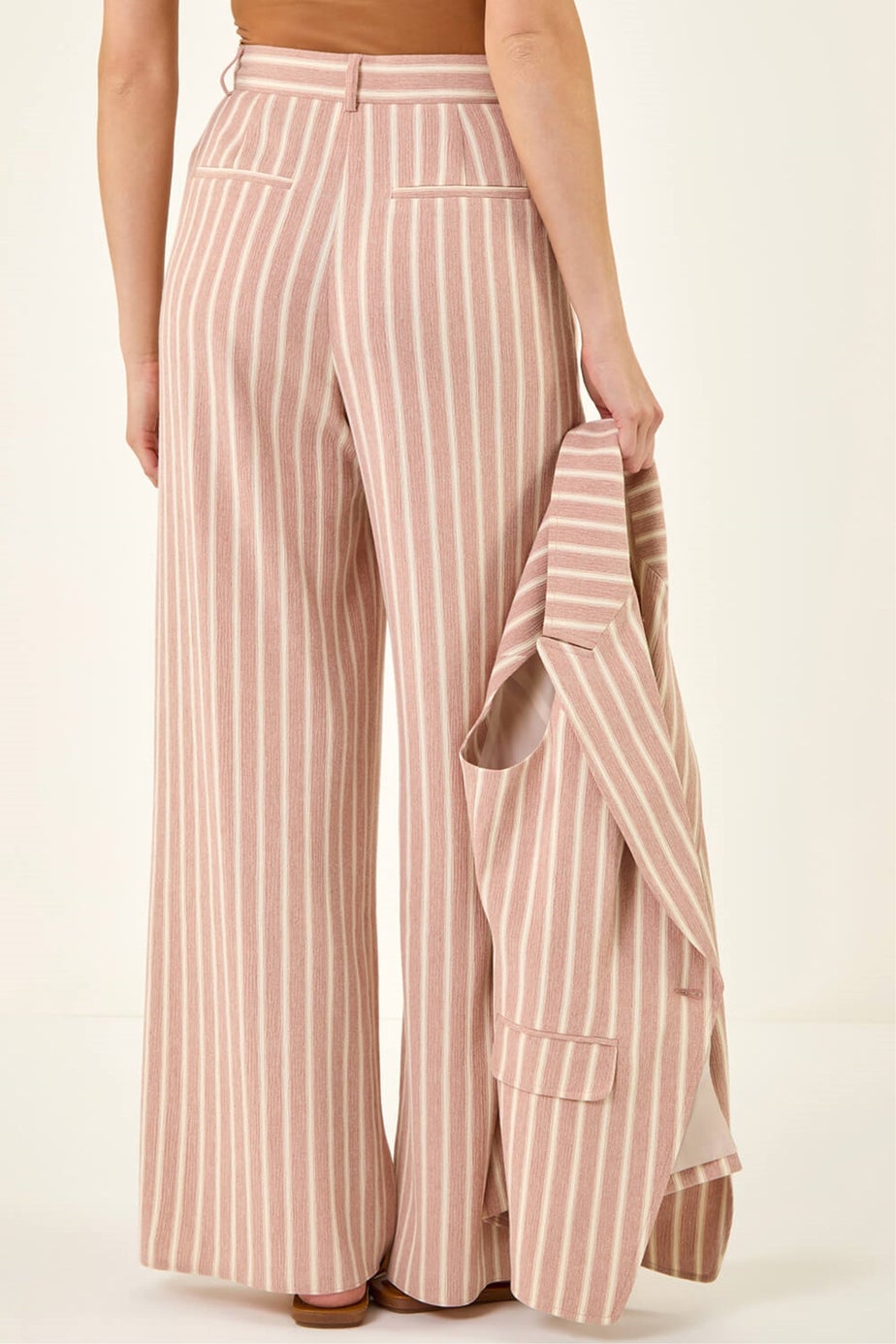 Roman Pink Stripe Full Length Trouser