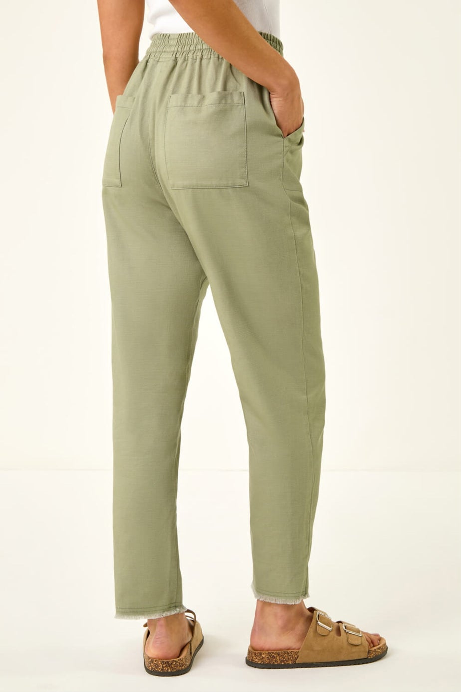 Roman Sage Petite Elasticated Waist Trouser