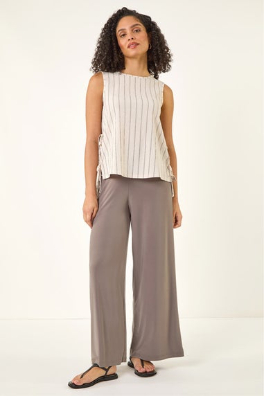 Roman Mink Wide Leg Stretch Trousers