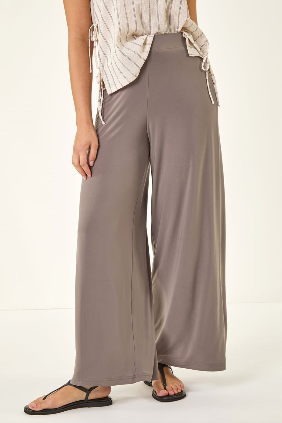 Roman Mink Wide Leg Stretch Trousers