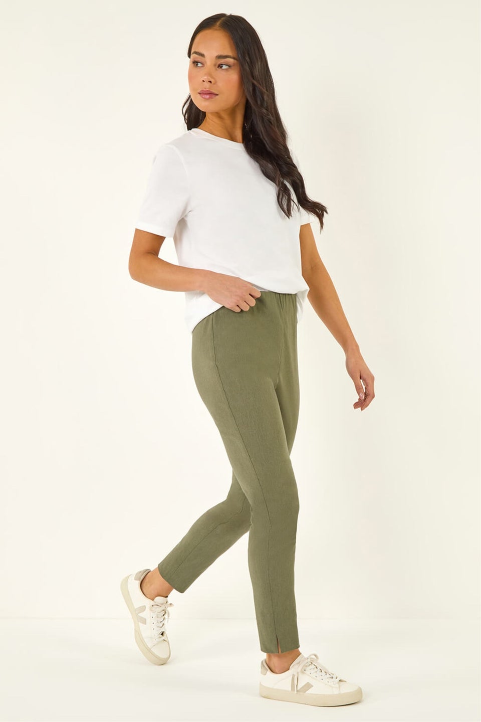 Roman Khaki Petite Bengaline Stretch Trouser