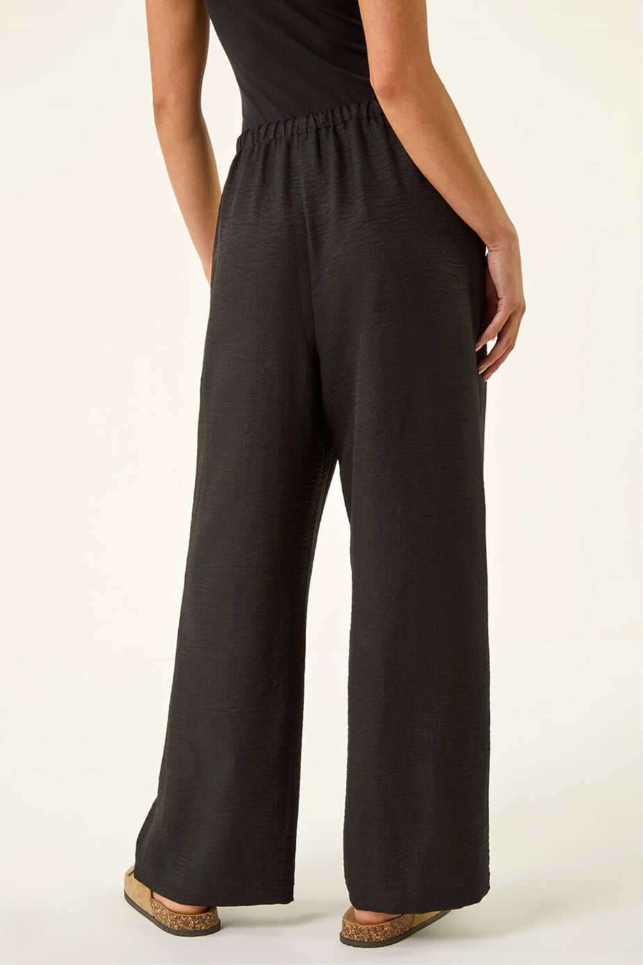 Roman Black Petite Pull On Woven Trouser