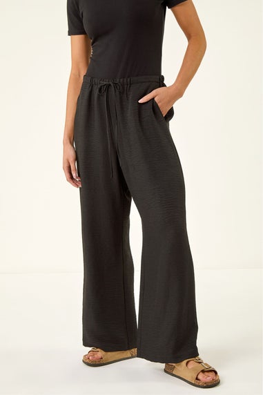 Roman Black Petite Pull On Woven Trouser