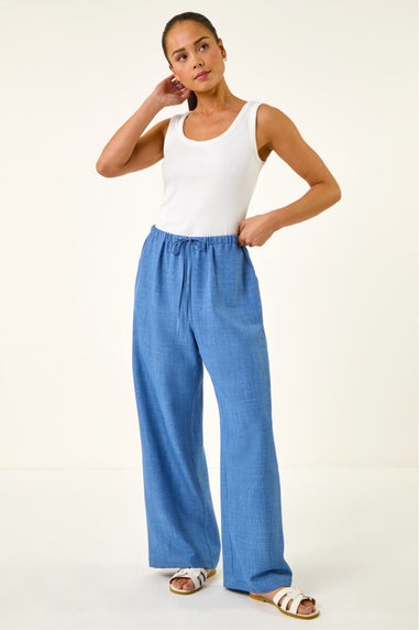 Roman Denim Petite Pull On Woven Trouser