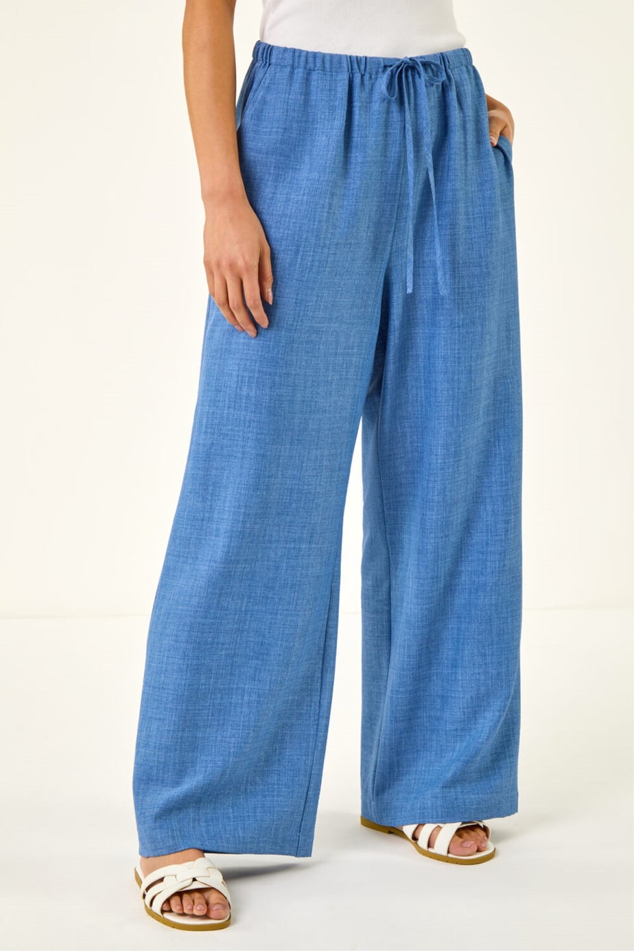Roman Denim Petite Pull On Woven Trouser