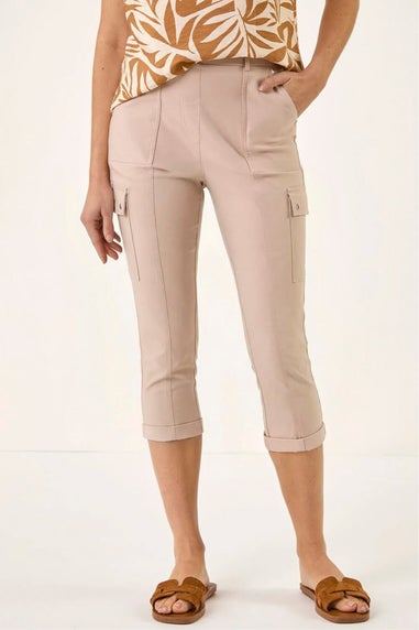 Roman Stone Cropped Cargo Stretch Trouser