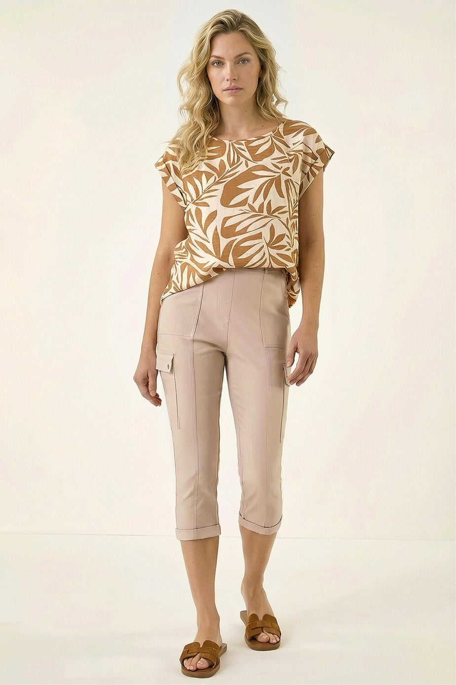 Roman Stone Cropped Cargo Stretch Trouser