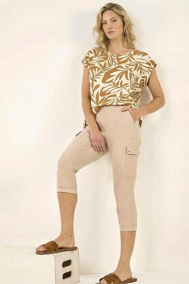 Roman Stone Cropped Cargo Stretch Trouser