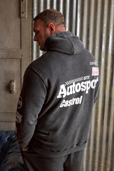 BadRhino Black 'Castrol' Acid Wash Hoodie