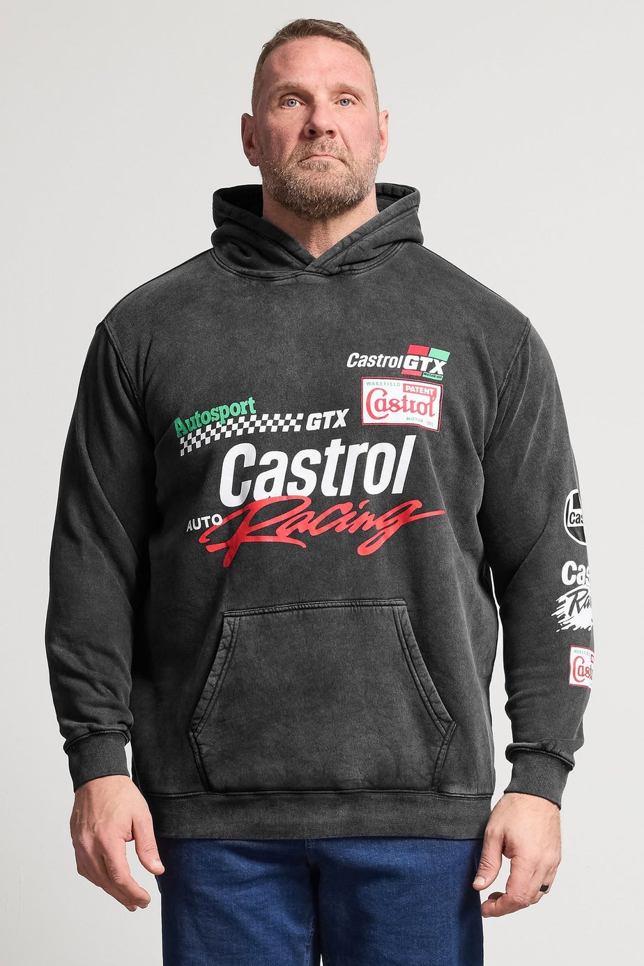 BadRhino Black 'Castrol' Acid Wash Hoodie