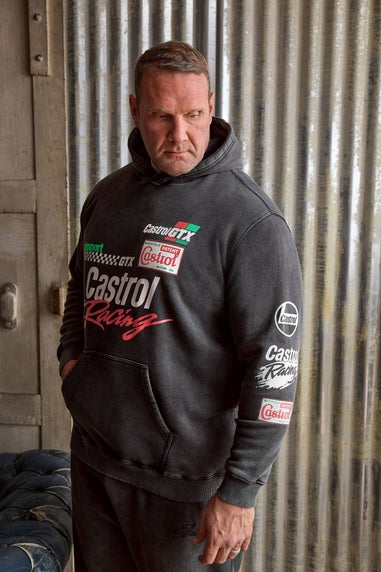 BadRhino Black 'Castrol' Acid Wash Hoodie