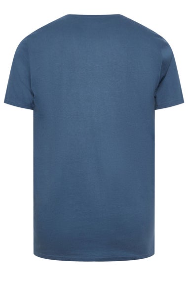 BadRhino Blue/Green/Purple/Grey/Navy Blue 5 Pack Extra Long T-Shirts