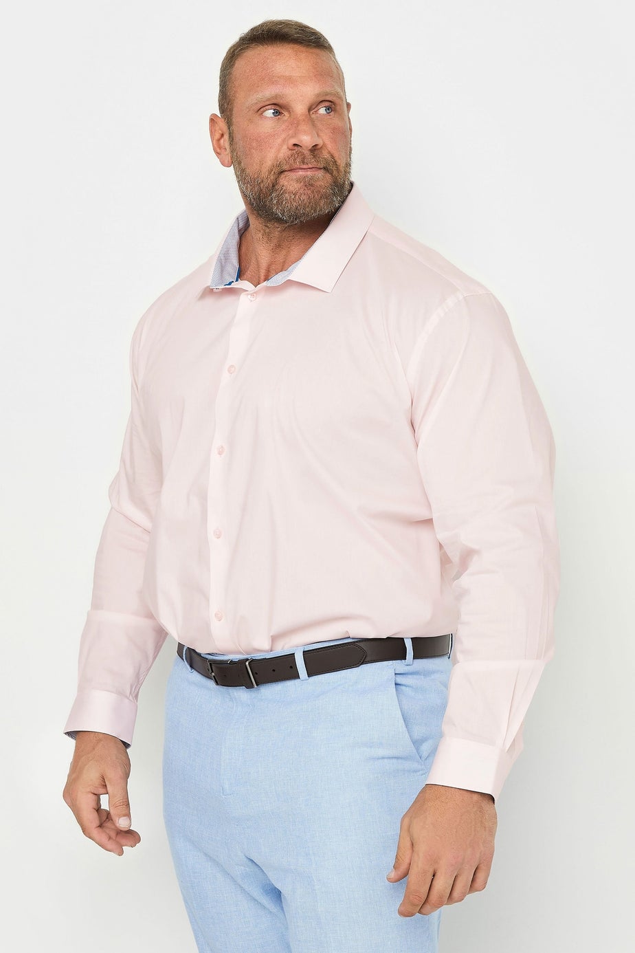 BadRhino Tailoring Pink Premium Stretch Long Sleeve Formal Shirt