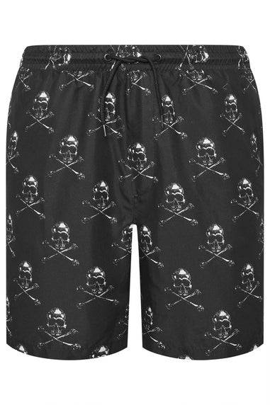 BadRhino Black Skull Swim Shorts