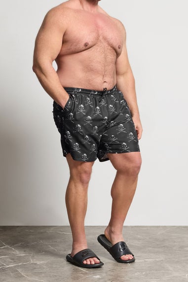 BadRhino Black Skull Swim Shorts